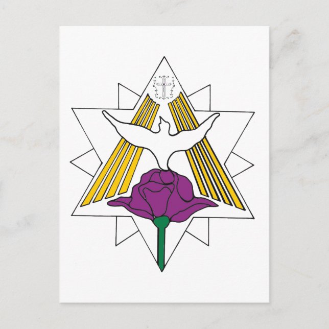 Taube und die Rose Postkarte (Vorderseite)