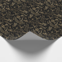 Tauben des Friedens Schwarze Schimmer Gold Foil Bl