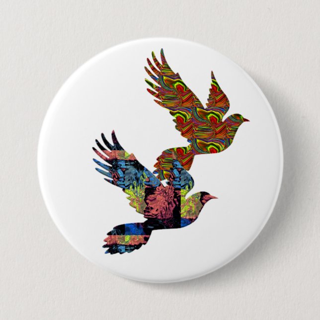 Tauben für Ruhe niedliches inspirierendes Tastende Button (Vorderseite)
