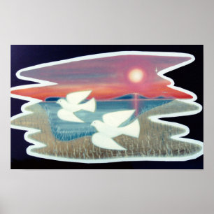Tauben im Flug Poster
