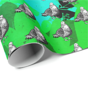 Tauben Kunstwerk Schwarz-Weiß-Vogel-Skizze Geschenkpapier