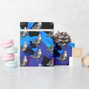 Tauben Kunstwerk Schwarz-Weiß-Vogel-Skizze Geschenkpapier