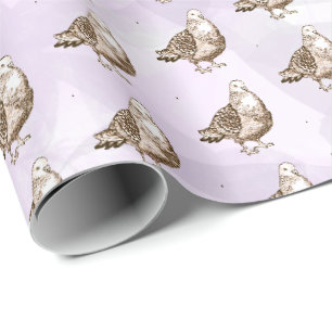 Tauben Kunstwerk Schwarz-Weiß-Vogel-Skizze Geschenkpapier