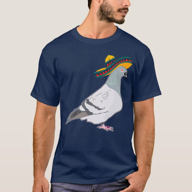 Tauben mit Sombrero, lustig T-Shirt (Vorderseite)