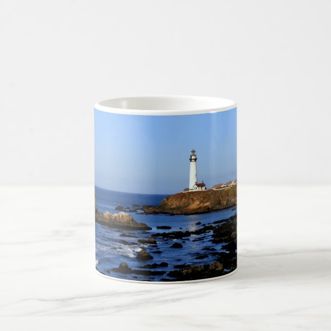 Tauben-Punkt-Leuchtturm Kaffeetasse (Mittel)