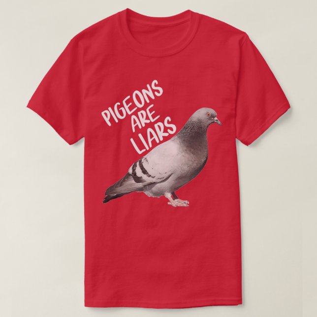 Tauben sind Lügner Vögel sind nicht real T-Shirt (Design vorne)