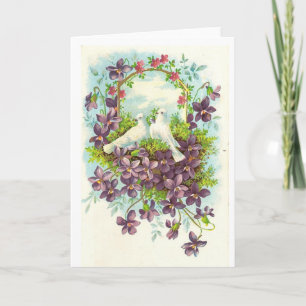 Tauben und Blumen Karte