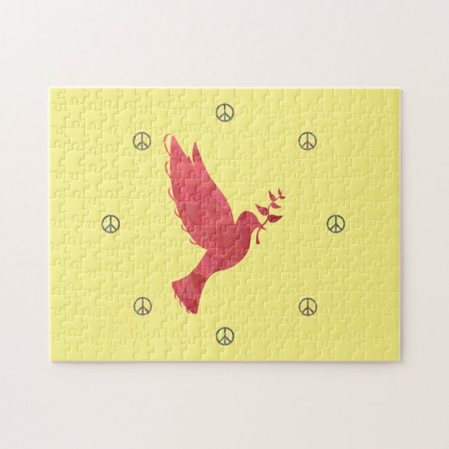 Tauben und Friedenszeichen (Horizontal)