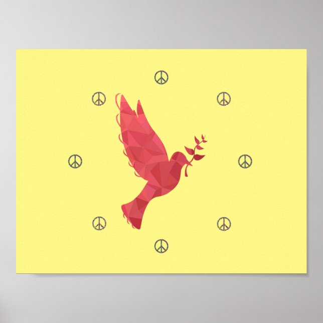 Tauben und Friedenszeichen Poster (Vorne)