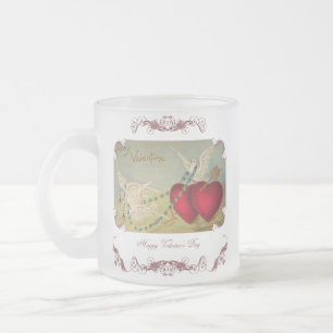 Tauben Und Herzen Valentinstag-Frosted-Mug Mattglastasse