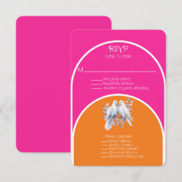 Tauben und Ringe Heiß rosa und Mandarine Arkiert