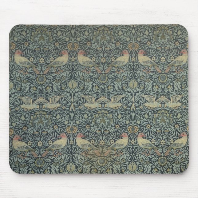 Tauben- und Rosegewebeentwurf, c.1879 Mousepad (Vorne)