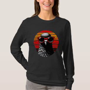 Tauben Vogel Sonnenbrille Sonnenuntergang Retro St T-Shirt