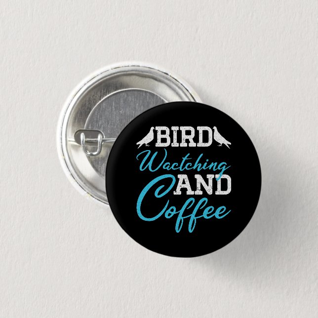 Tauben, Vogelbeobachtung und Kaffee Button (Vorne & Hinten)