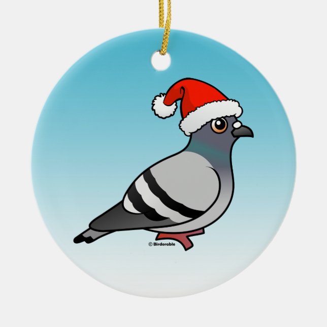 Tauben-Weihnachtsmann-Weihnachten Keramik Ornament (Vorne)