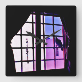 Taubenansicht Quadratische Wanduhr