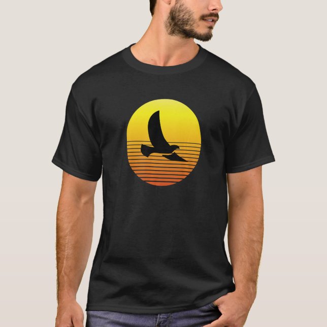 Taubenbird-Silhouette bei Sunset Wildlife Nat T-Shirt (Vorderseite)