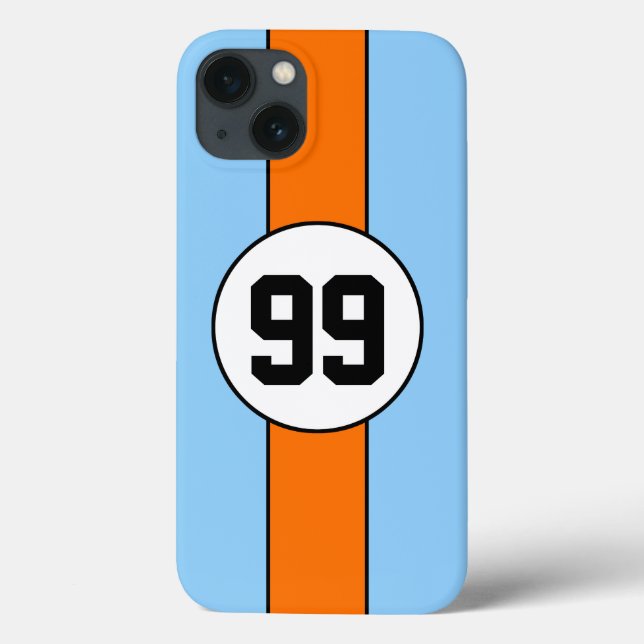 Taubenblaue und orange Livree kundenspezifischer Case-Mate iPhone Hülle (Rückseite)
