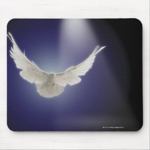Taubenfliegen durch Lichtstrahl Mousepad