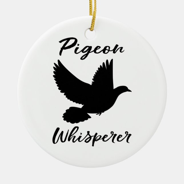 Taubenflüster für einen Vogelfreund Keramik Ornament (Vorne)