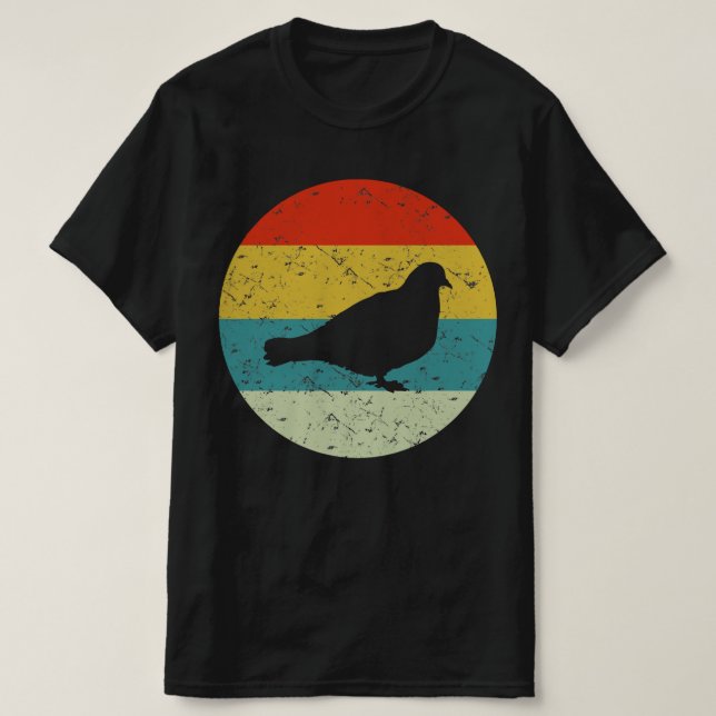 Taubenretron Vintage Silhouette 70er T-Shirt (Design vorne)