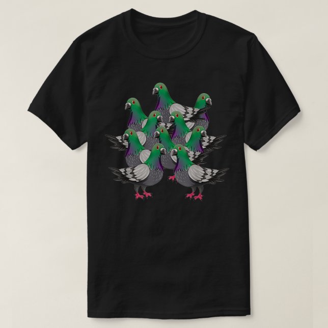 Taubenzucht-Taubenschlag-Schleppanlage T-Shirt (Design vorne)