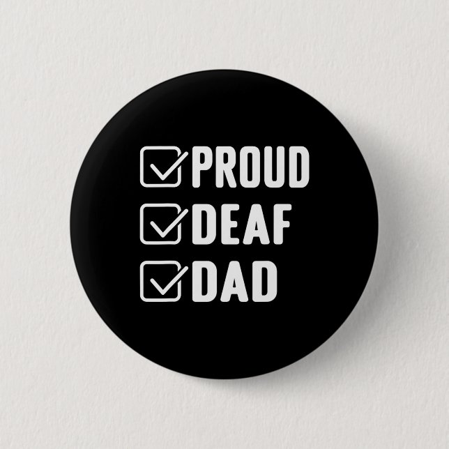 Tauber Vater Asl Hand Gesture Taubenbewusstsein Button (Vorderseite)