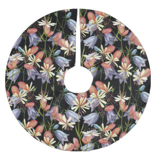 Taubnessel-Leimkraut-Glocken: Aquarell-Blumen Polyester Weihnachtsbaumdecke