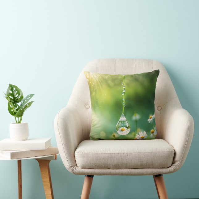 Taubtropfen mit dämmiger Reflektion Kissen (Stuhl )