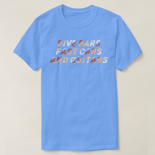 Tauchbars Fast Cars und Gitarren T-Shirt (Design vorne)