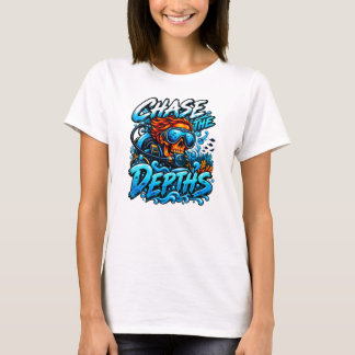Tauche in die Tiefen Taucher-Totenkopf  T-Shirt