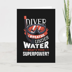 Tauchen Atmen Unterwasser-Geschenk für Taucher Karte