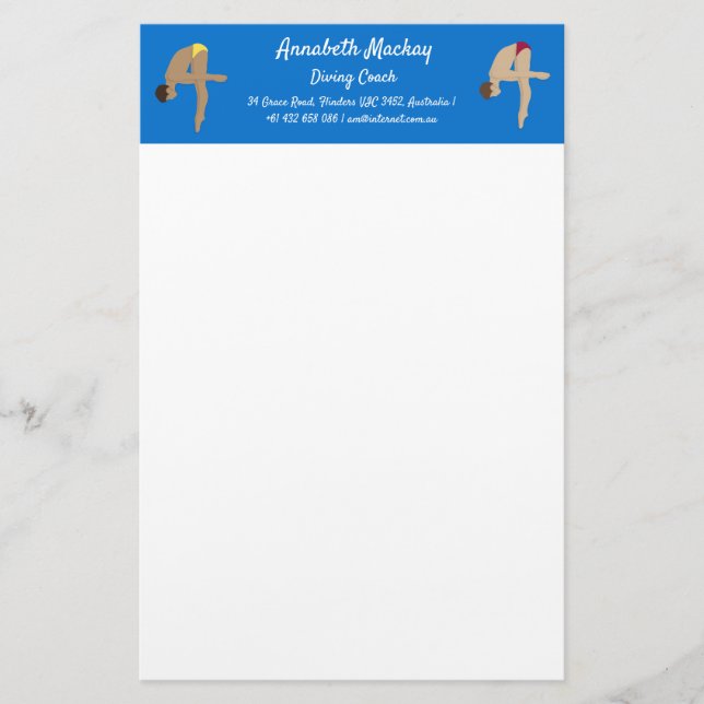 Tauchen Briefpapier (Vorderseite)