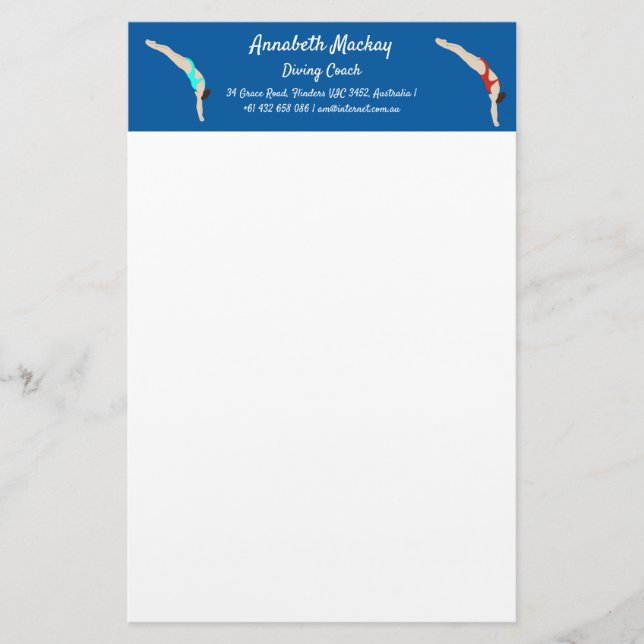 Tauchen Briefpapier (Vorderseite)