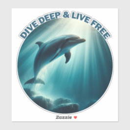 Tauchen Deep Live Free Dolphin Aufkleber