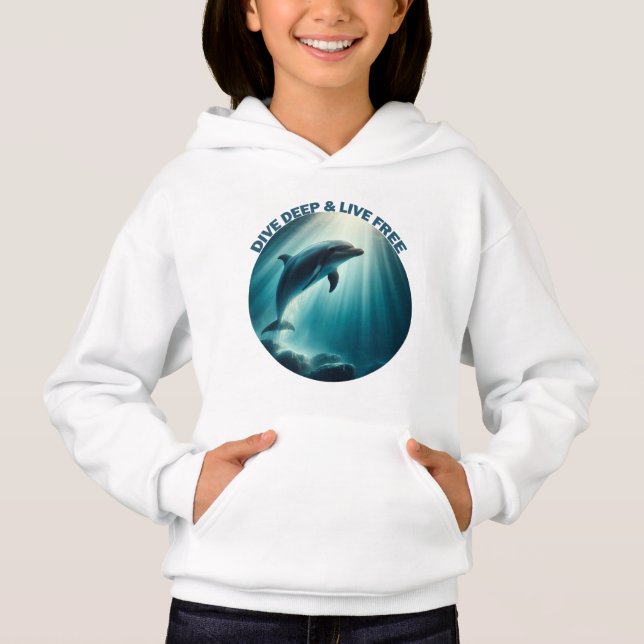 Tauchen Deep Live Free Dolphin Hoodie (Vorderseite)