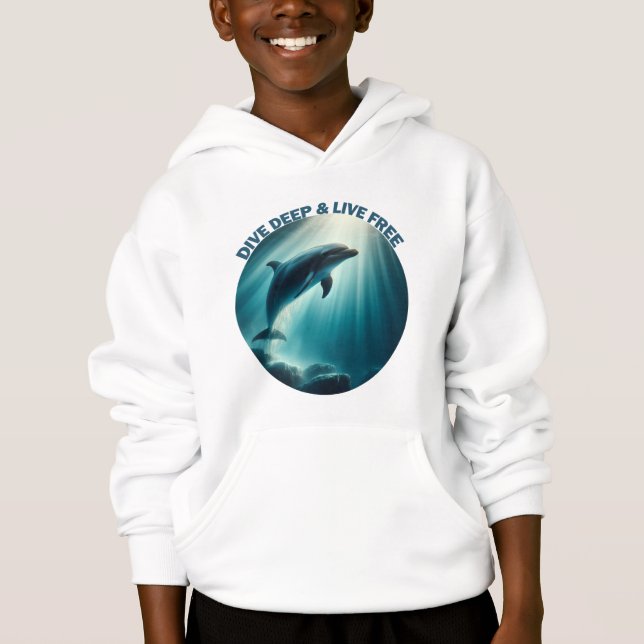 Tauchen Deep Live Free Dolphin Hoodie (Vorderseite)
