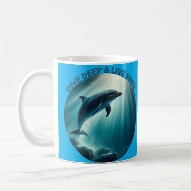 Tauchen Deep Live Free Dolphin Kaffeetasse (Links)