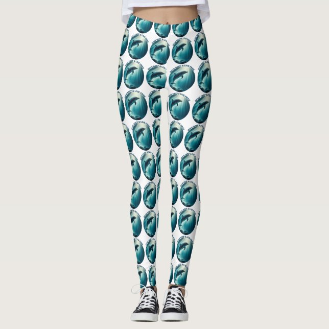 Tauchen Deep Live Free Dolphin Leggings (Vorderseite)