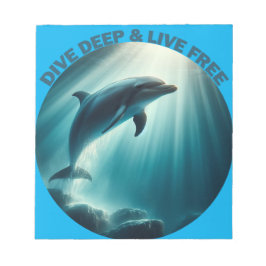 Tauchen Deep Live Free Dolphin Notizblock