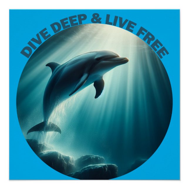 Tauchen Deep Live Free Dolphin Poster (Vorderseite)