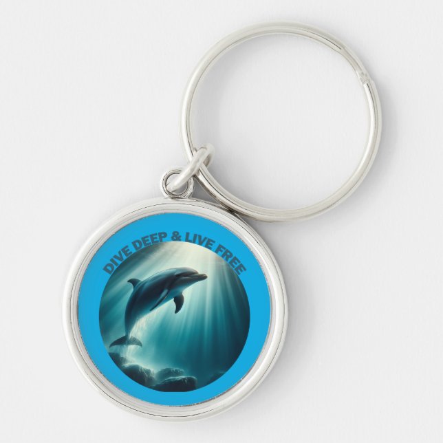 Tauchen Deep Live Free Dolphin Schlüsselanhänger (Vorne)