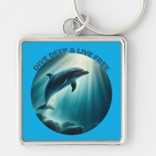 Tauchen Deep Live Free Dolphin Schlüsselanhänger