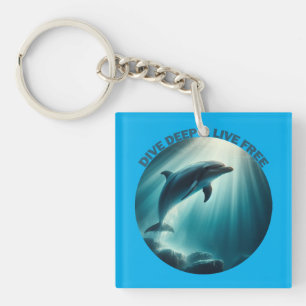 Tauchen Deep Live Free Dolphin Schlüsselanhänger