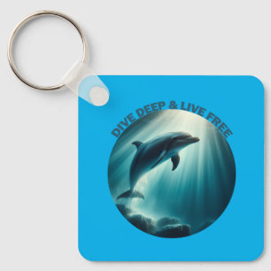 Tauchen Deep Live Free Dolphin Schlüsselanhänger
