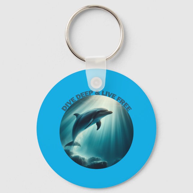 Tauchen Deep Live Free Dolphin Schlüsselanhänger (Vorderseite)