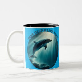 Tauchen Deep Live Free Dolphin Zweifarbige Tasse