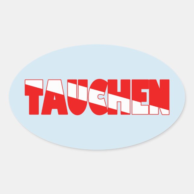 Tauchen (deutsch) ovaler aufkleber (Vorderseite)