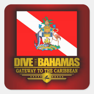 Tauchen die Bahamas 2 Quadratischer Aufkleber