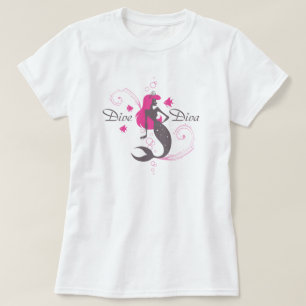 "Tauchen-Diva-" Rosa-Meerjungfrau (der T - Shirt